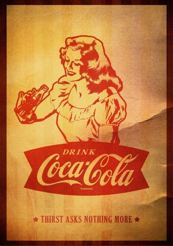 Adesivo Parede Decorativo  Coca Cola Vintage Antigo