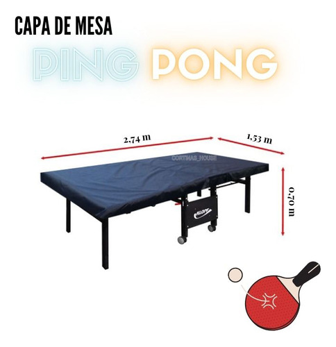 Capa Luxo Tenis De Mesa Ping Pong Corino Impermeável Pvc