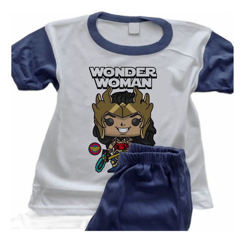 Pijamas Infantiles Manga Larga Estampada Wonder Woman - 7696