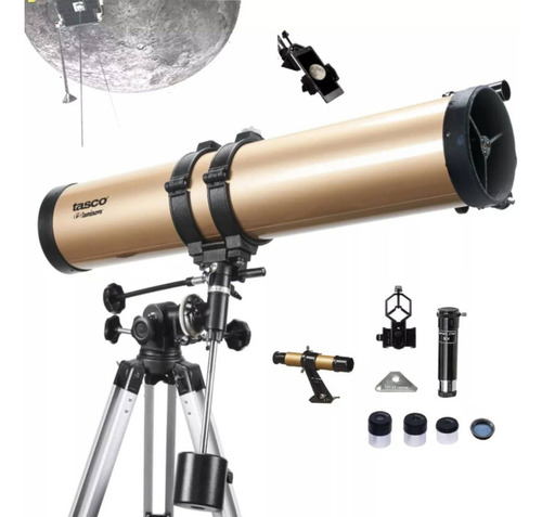Telescopio Astronomico Tasco Luminova Reflector Profesional 114 mm x 900 Ecuatorial Color Dorado