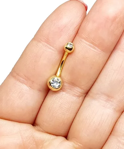 Piercing em Ouro 18k de Bolinha para Umbigo