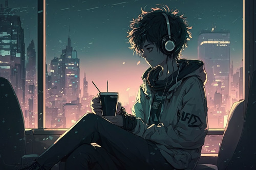 Lofi Pack De 10 Imagenes Estilo Anime, Lo-fi Ilustraciones