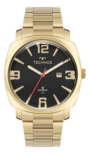 Relógio Technos Masculino Golf Dourado - 2115txd/1p Bisel Preto