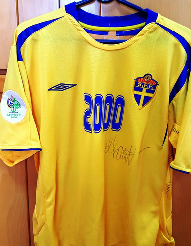 Camisa Suécia Copa 2006 Gol Nº2000 Autografada Por Allback!