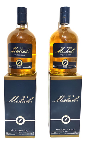 2 Un Pisco Mistral Anejado Em Roble 750ml