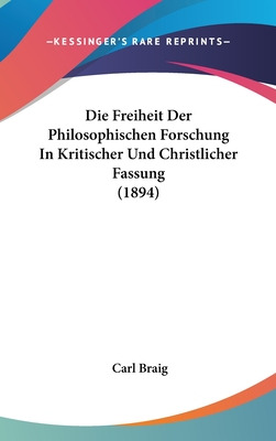 Libro Die Freiheit Der Philosophischen Forschung In Kriti...