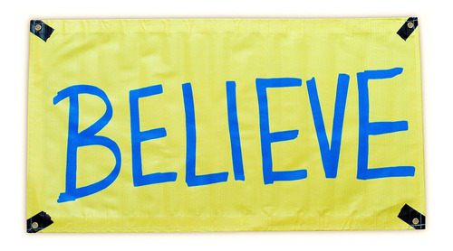 Believe Sign, Banner De Vinilo, The Lasso Way - 12x22 P...
