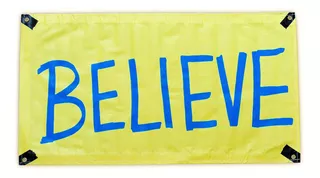 Believe Sign, Banner De Vinilo, The Lasso Way - 12x22 P...