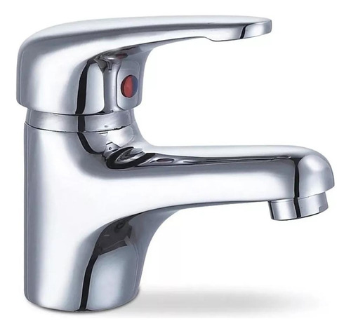 Griferia Canilla Lavatorio Monocomando Baja Baño Vanitory Acabado Cromado Color Plateado