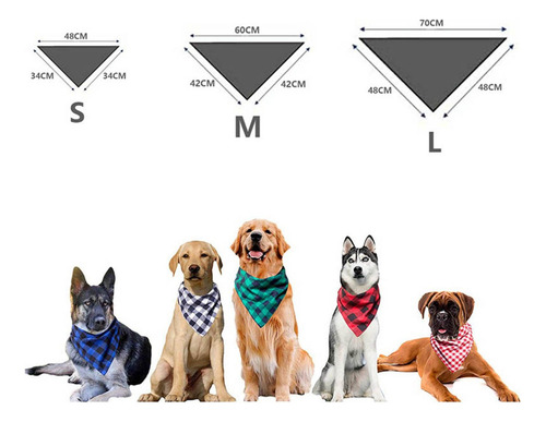 Collar Bufandas Para Perro Gato Estilo A Cuadros 4pcs