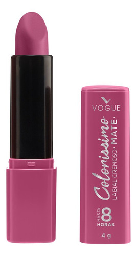 Labial Vogue Colorissimo Mate Cremoso Larga Duración 4gr Acabado Matte Color Rosa Amorosa