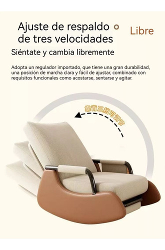Sillón Reclinable Skyice Premium Beige Rayado Aa074 Beige Rayado
