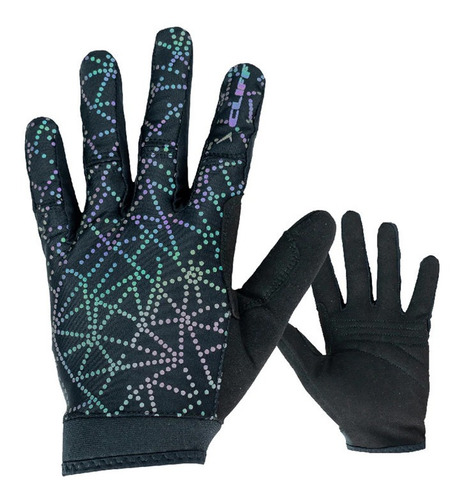 Guantes Ciclismo Cliff Stars Reflectivo Dedo Largo Negro 