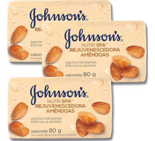 Kit Sabonetes Johnson's AmĂȘndoas Em Barra Nutri Spa 3x80g