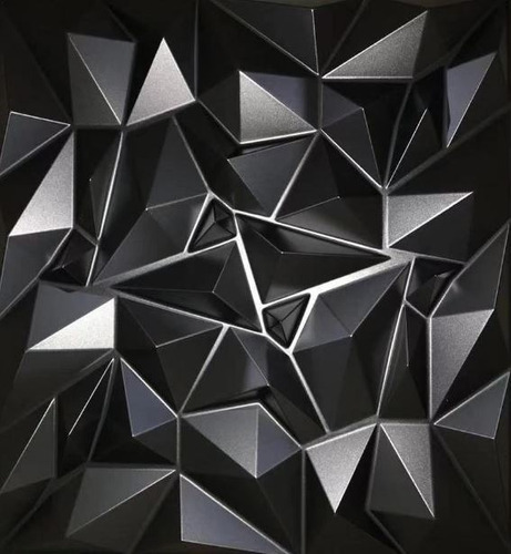 Panel Decorativo 3d Pvc Pared Cuarzo Negro Decoform 1 Pieza Color Negro Mate