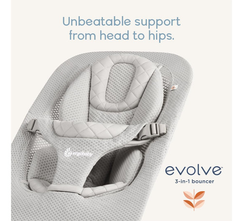 Bouncer Ergobaby Evolve 3 En 1 De Malla Ajustable Gris Para
