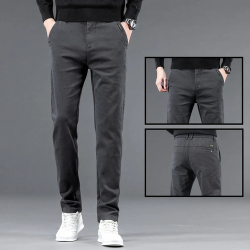 Pantalones Casuales Elásticos De Fibra De Bambú De Corte Rec