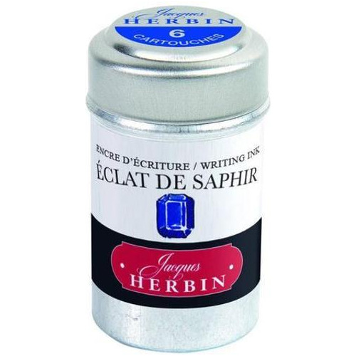 Cartucho Para Caneta Tinteiro Herbin Eclat De Saphir 6 Unid