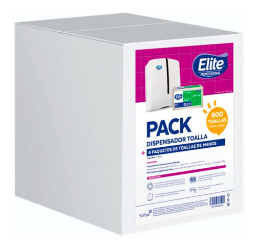 Ecopack Dispensador + Toallas De Manos 4 Paquetes Elite