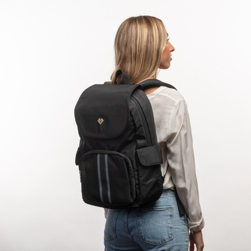 Mochila Laptop Mujer Juvenil Escolar, Backpack Viaje Luckyly Color Negro