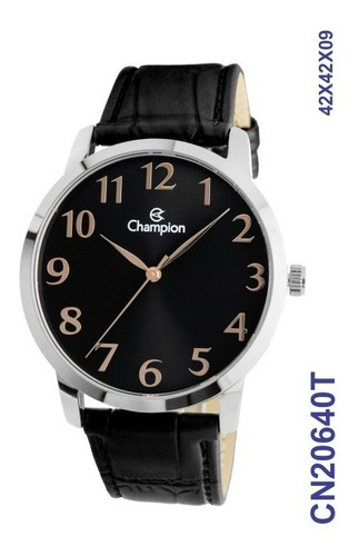 Relogio Champion Pulseira Couro Preto Original