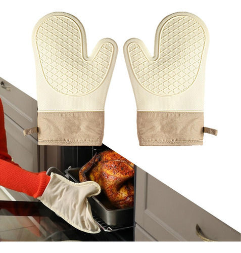 Guantes De Cocina, Guantes De Cocina, 28 Cm X 18 Cm Beige
