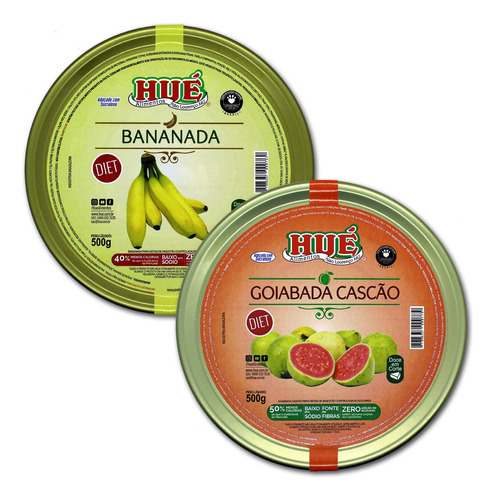 Doce de bananada e goiabada banana e goiaba Fruta Diet sem TACC em lata 500 g pacote x 2