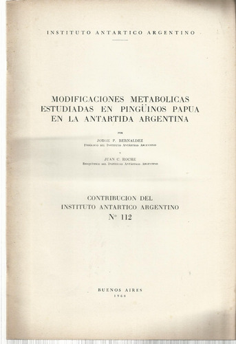 Instituto Antártico Argentino: Contribuciones Del Nro. 112.