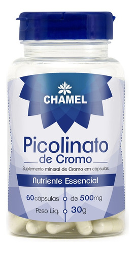 Picolinato De Cromo 500mg 60 Cápsulas - Chamel