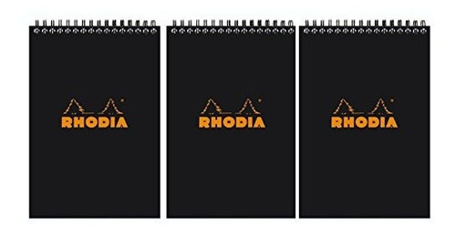 Cuaderno Espiral, Block N Bloc De Notas Negro Rhodia Wirebou