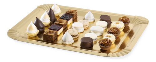 Plato Dorado Cartón Rectangular 3000 Grs (33*40cm) X 50u