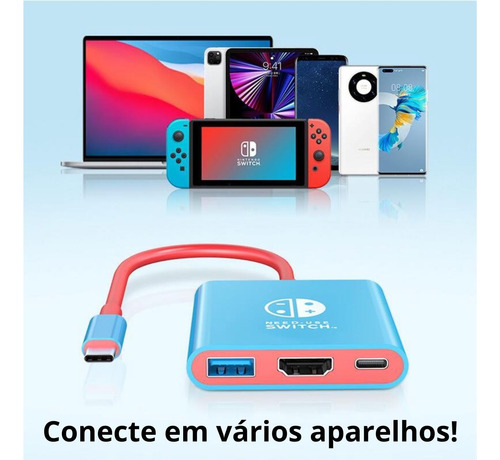 Docking Station Type C Compatível Nintendo Switch Hub Usb