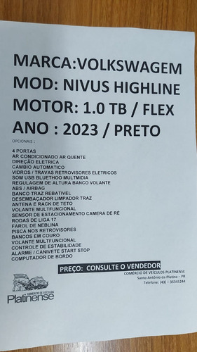 Volkswagen Nivus 1.0 Highline 200 Tsi Aut. 5p