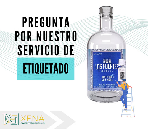 Botella Vidrio Mezcalera Tequilera 750 Ml 30 Pzs Mayoreo
