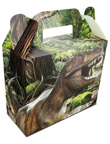 Pack 6 Cajas Para Dulces Y Sorpresa Cumpleaños Dinosaurio