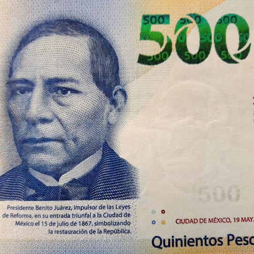 1 Billete De 500 Pesos Unc Totalmente Nuevo De La Familia G