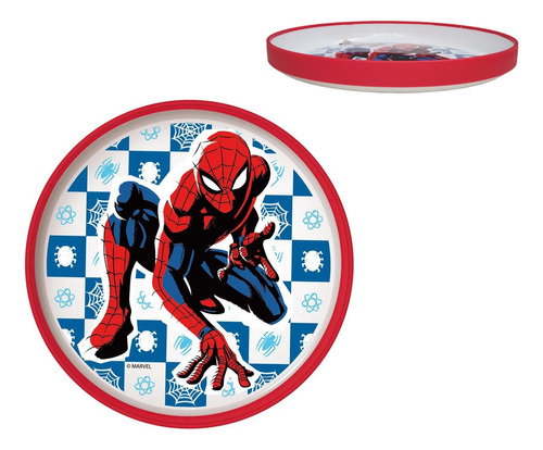 Plato Para Bebe Antideslizante Fácil Alimentación Spiderman