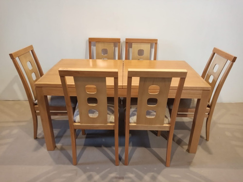 Juego De Comedor En Madera Extensible 6 Sillas- Mesas Madera