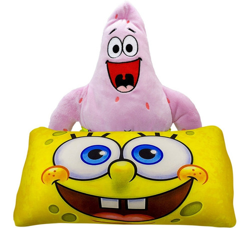 Pelúcia Patrick Com Almofada Bob Esponja Long Jump Promoção