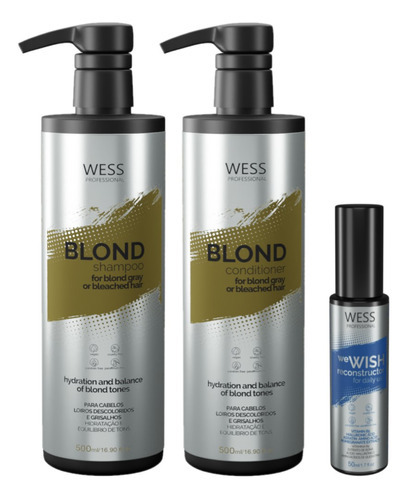 Kit Wess Blond Sh 500ml + Cond 500ml + We Wish 50ml