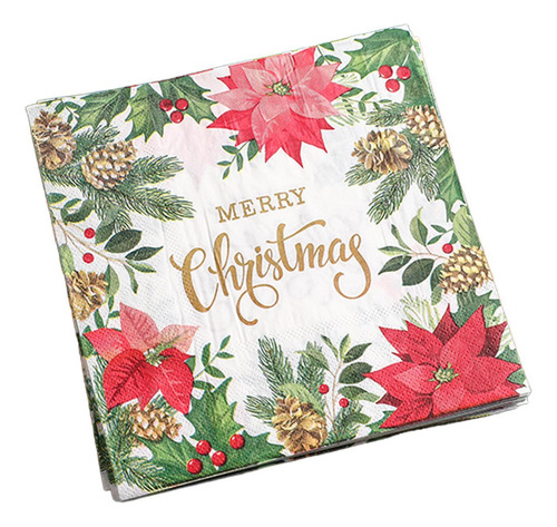 Decorativos Guardanapos De Natal Natal Impresso Flor Convida