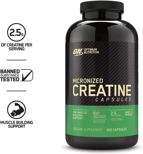 Creatina Micronizada Optimum Nutrition 300 Capsulas 150 Serv