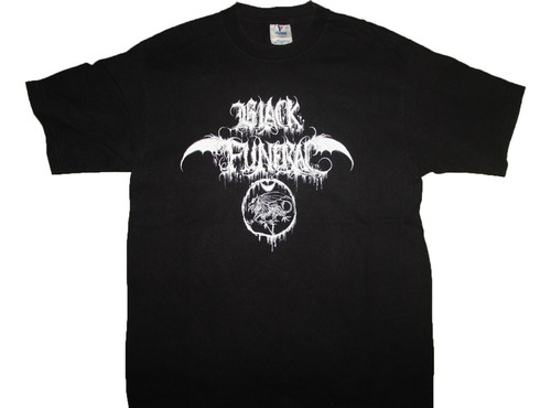 Gusanobass Playera Usada Metal Black Funeral Logo Texas Bm