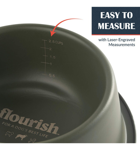 Cuencos De Acero Inoxidable Para Perros Flourish, Extra Grue