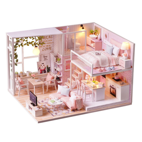 Diy Miniatura Desván Casa De Muñecas Equipo Realista Mini