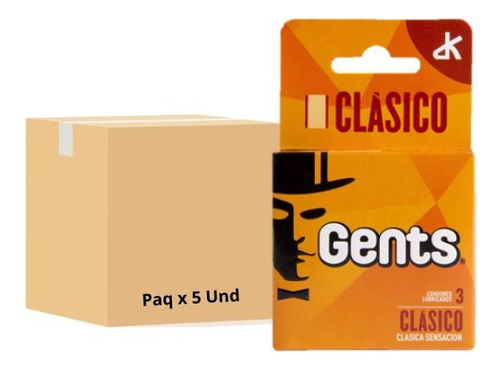 Preservativo Gents Clásico Caja X 3 - Paquete X 5und