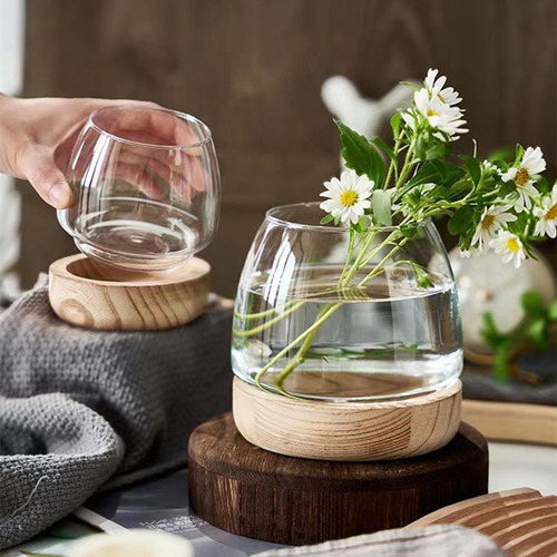 Macetero De Cristal Para Decoración De Escritorio, Pequeño
