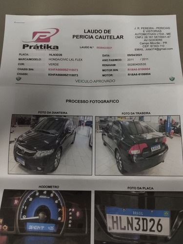 Imagem 7 de 14 de Honda Civic 2011 1.8 Lxl Couro Flex Aut. 4p