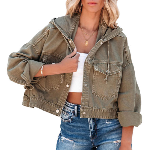 Chaqueta Con Cordón Olive L Uk Plug Para Mujer, Moderna, Con