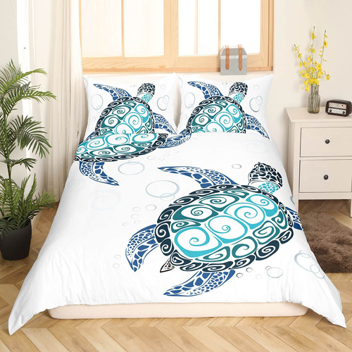 Juego De Ropa De Cama De Playa Con Diseño De Palmeras Hawa.